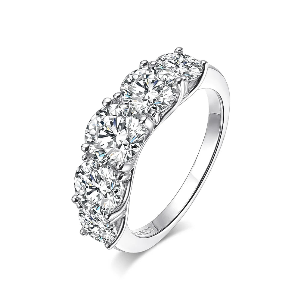 925 Sterling Silver 3.6 Carat Moissanite Ring – 18K White Gold Color Finish