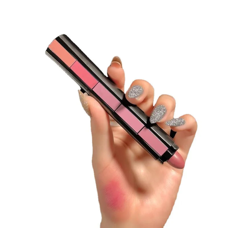 أحمر شفاه Fit Colors Matte بخمسة ألوان، مزيج من خمسة أقسام من Velvet Mist مع لون أحمر شفاه غير لاصق في كوب