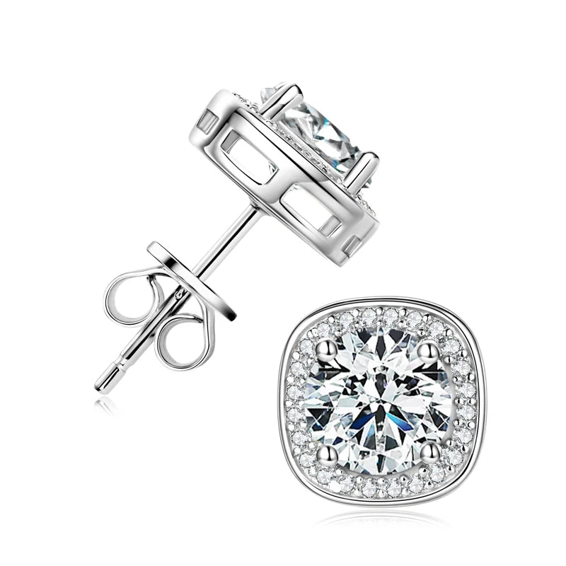 Lnngy GRA Certified Moissanite Stud Earring For Women Original 925 Sterling Silver Irregular Piercing Earring 2025 Hot Jewelry