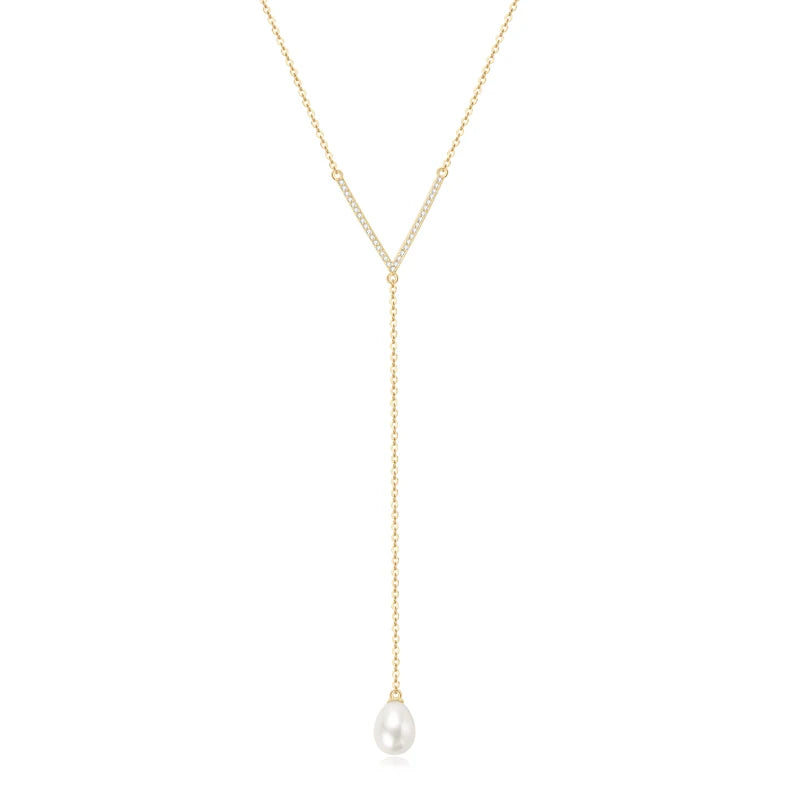 Lnngy Baroque Pearl Pendant Necklace S925 Sterling Silver Natural White Freshwater Pearl Necklace For Ladies Grace Jewelry Gift