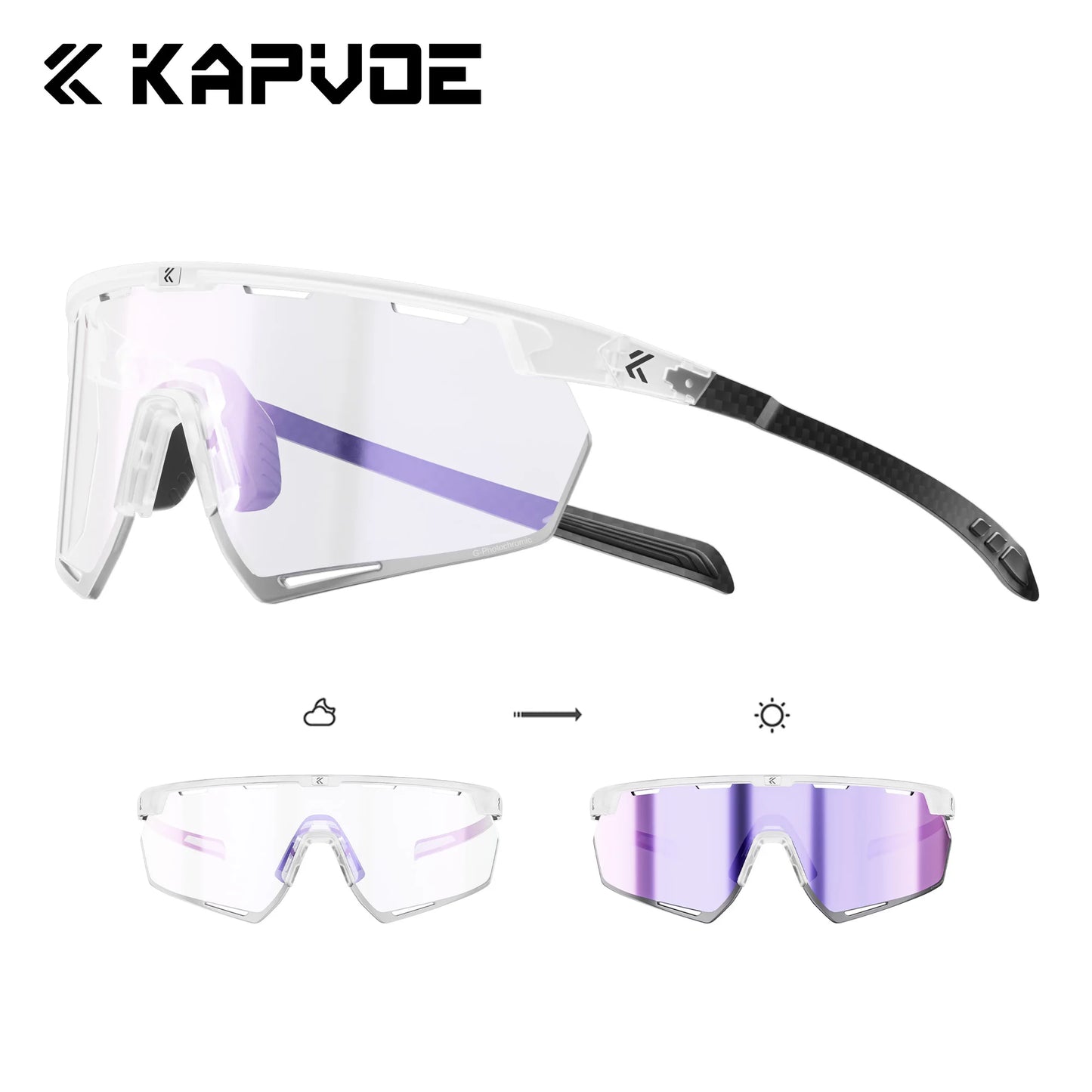 CarbonRide™ Photochromic Cycling Sunglasses – Lightweight UV400 Sports Eyewear