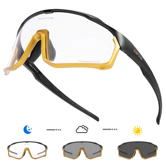 Kapvoe Photochromic Cycling Sunglasses for Men Women Bike Glasses Riding Driving UV400 Mountain Bicycle Goggles Eyewear Sports