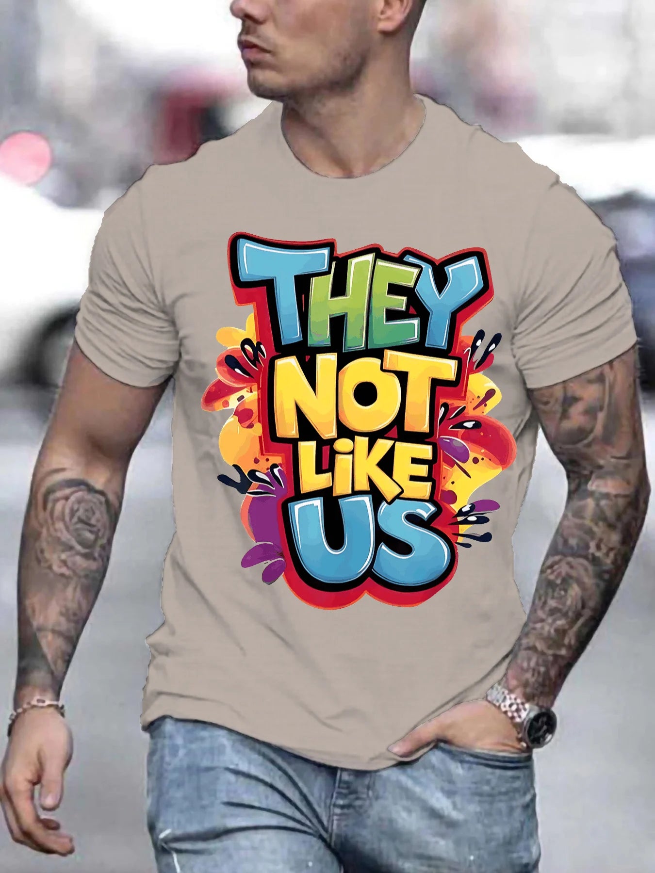Men's summer 100% pure cotton fashionable casual loose sports. They don't like our printed round neck short sleeved T-shirt top
