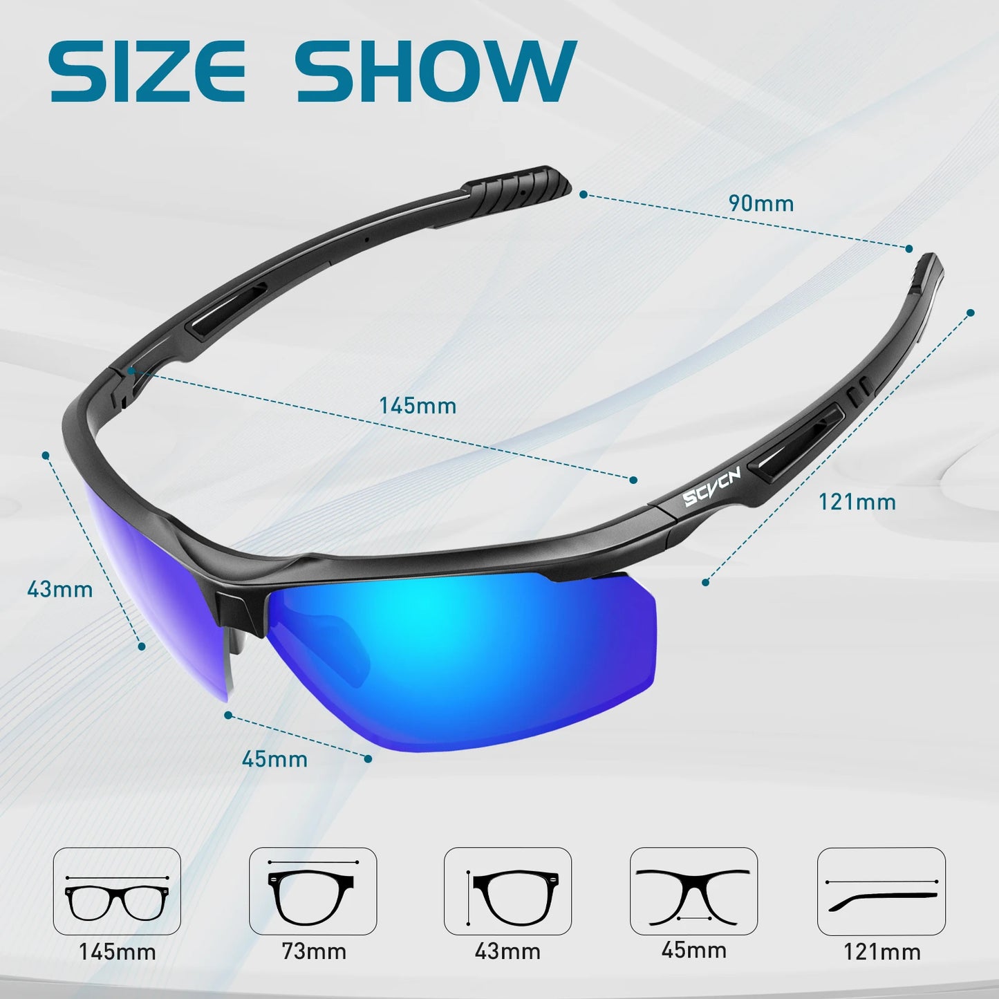 SCVCN Polarized Cycling Glasses Fishing Sunglasses UV400 Protection Bicycle Sports MTB Road Bike Eyewear Men Women Cycle Goggles