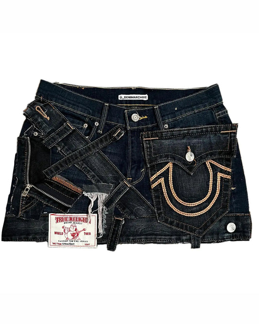 Gothic High Waisted Retro Y2k Skirt Letter Embroidery Patchwork Zipper Denim Pleated Mini Skirt Harajuku Womens Short Skirts