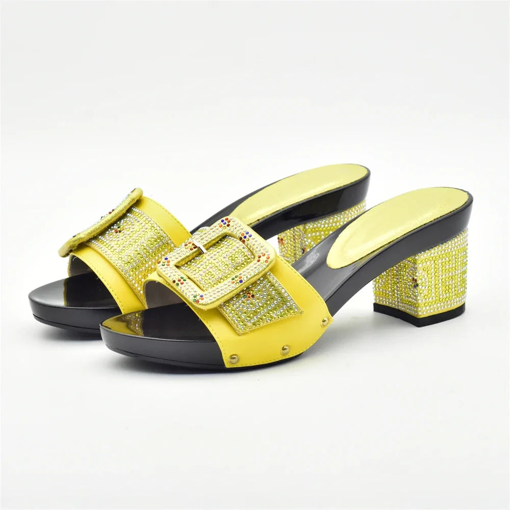 Peep Toe Slingback Pumps & Matching Bags – Italian Style  Party Shoe Set with Rhinestone Luxury (Sizes 37-43)