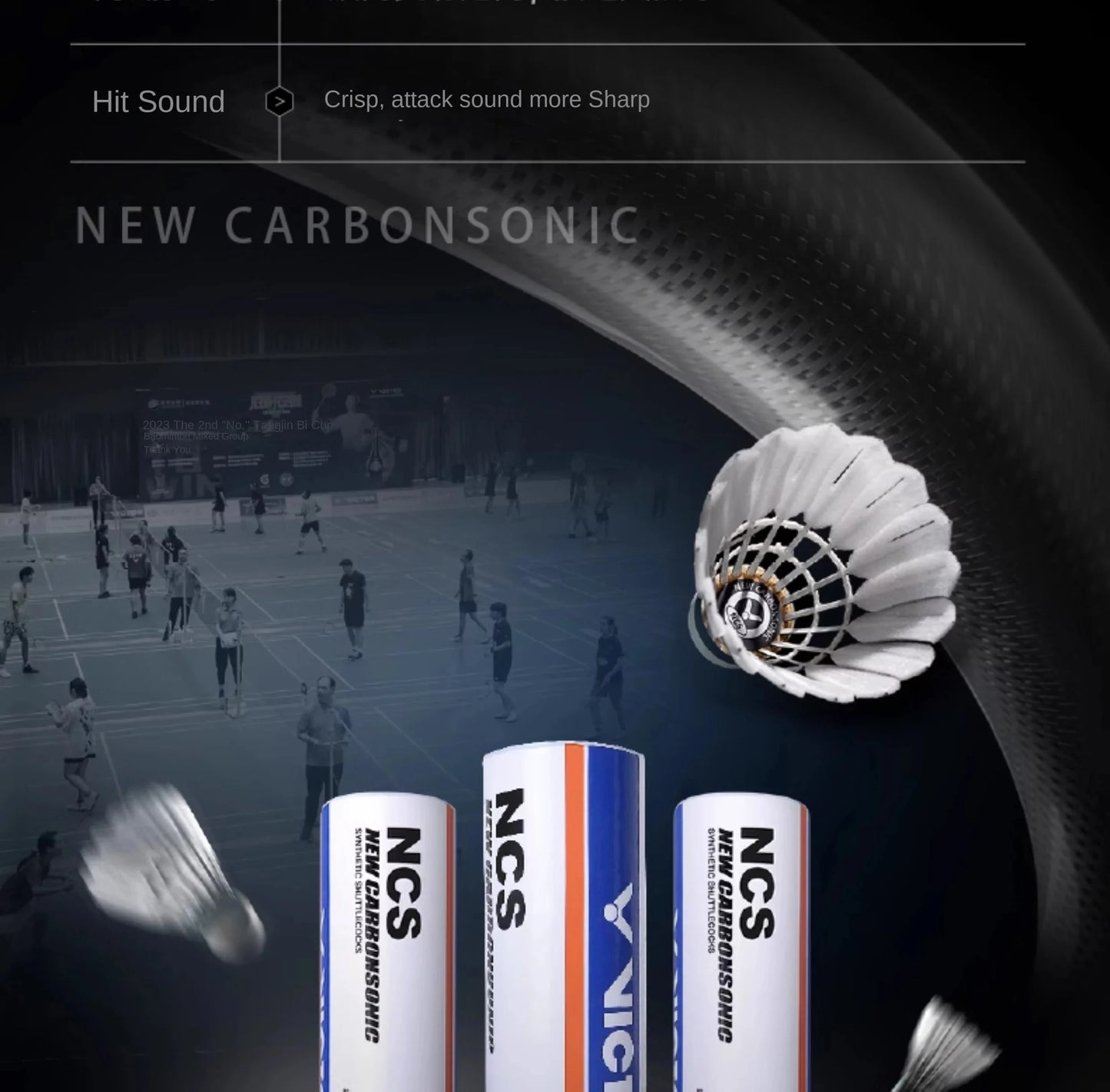 1 Tube 3Pcs Victor new carbon sound NCS artificial badminton with stable flight and endurance for matches