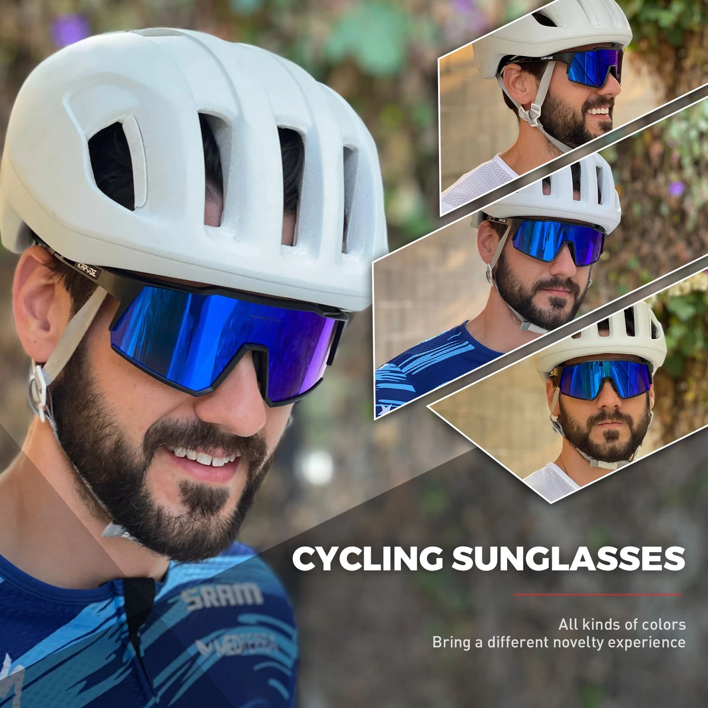 Kapvoe Cycling Glasses Road Cycling Goggles Outdoor UV400 Sunglasses Sports Protection MTB Road Mountain Bicycle Drive 4lens