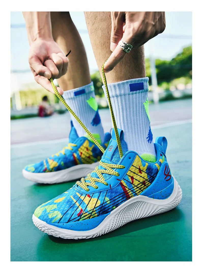 Summer New Men's Casual Shoes Breathable Comfortable Running Large Size Basketball Shoes Fashionable Versatile Couple Shoes