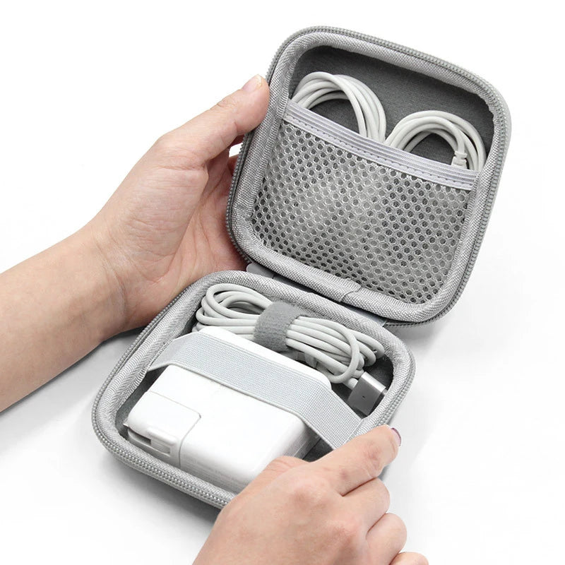 Portable Mini Hard Shell Digital Gadgets Storage Bag Artificial Leather Earphone Charger Case Data Cable U Disk Organizer
