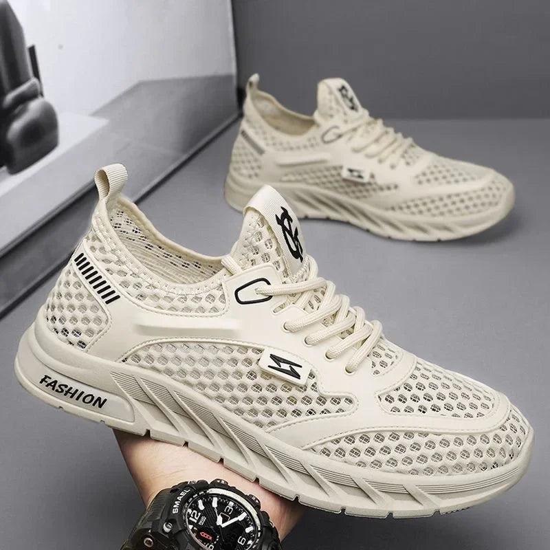 Men's Mesh Sneakers 2024 Summer Mesh Sports Breathable Casual Shoes Comfortable Men's Tennis Shoes Lightweight Running Shoes