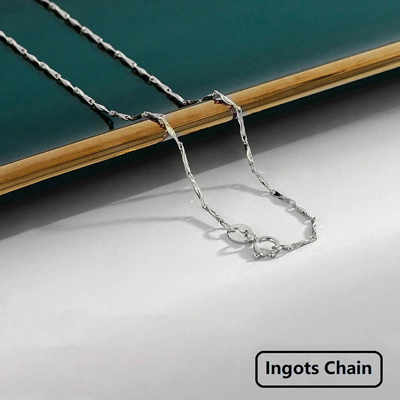 GRA 18K Gold Minimalist Box Snake Chain Necklace for Women Gift 40cm 45cm Choker Real 925 Sterling Silver Fashion Fine Jewelry