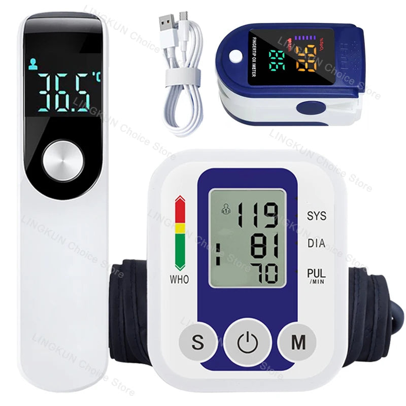 🩺 LINGKUN Digital Arm Blood Pressure Monitor

Automatic Tonometer | Heart Rate & Pulse Meter | Arm Sphygmomanometer | Oximeter Function