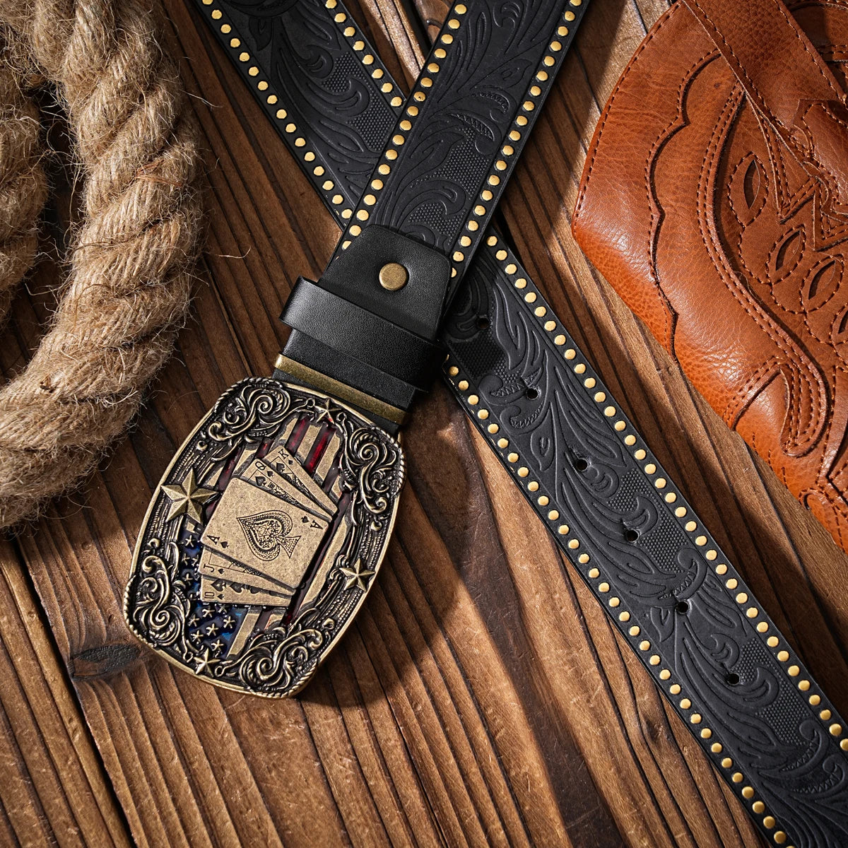 A Western-style PU material belt for both men and women, a casual, retro and classic personalized belt