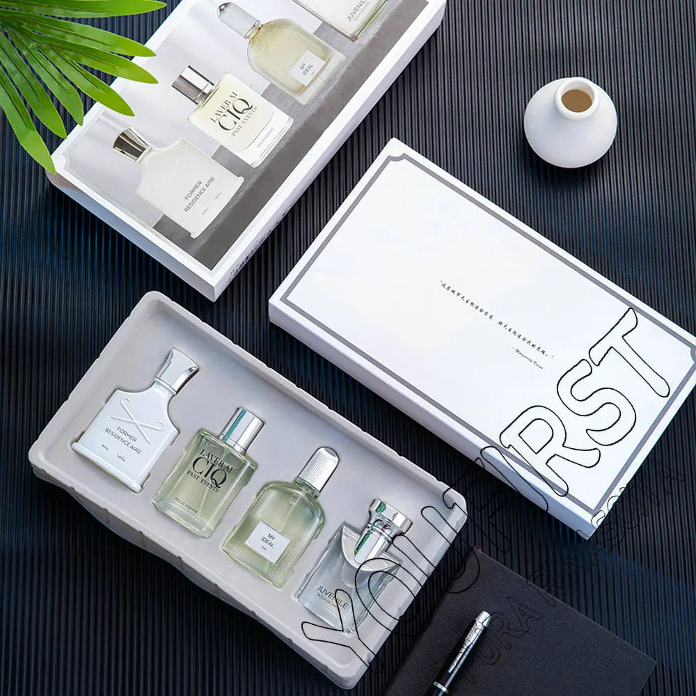 Brand Men Perfume 100ml Gift Box Four Piece Set Lasting Fragrance Body Spray Fresh Plant Floral Scent Pheromone Parfums Homme