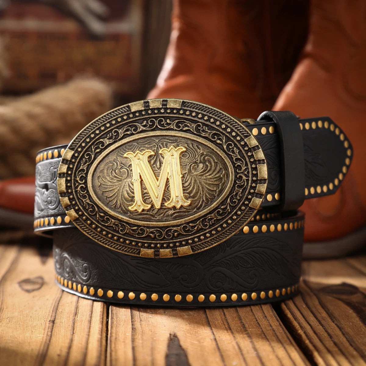 A men's and women's casual retro belt Western style! PU leather belt with metal buckle, suitable for daily work wear