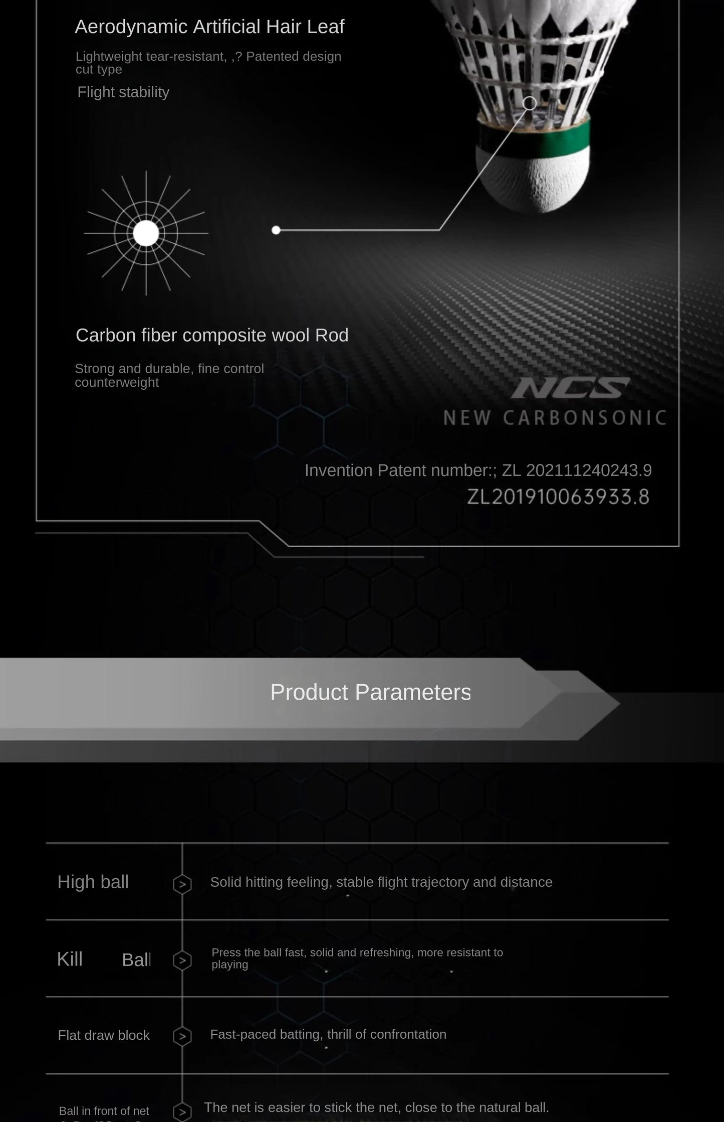 1 Tube 3Pcs Victor new carbon sound NCS artificial badminton with stable flight and endurance for matches