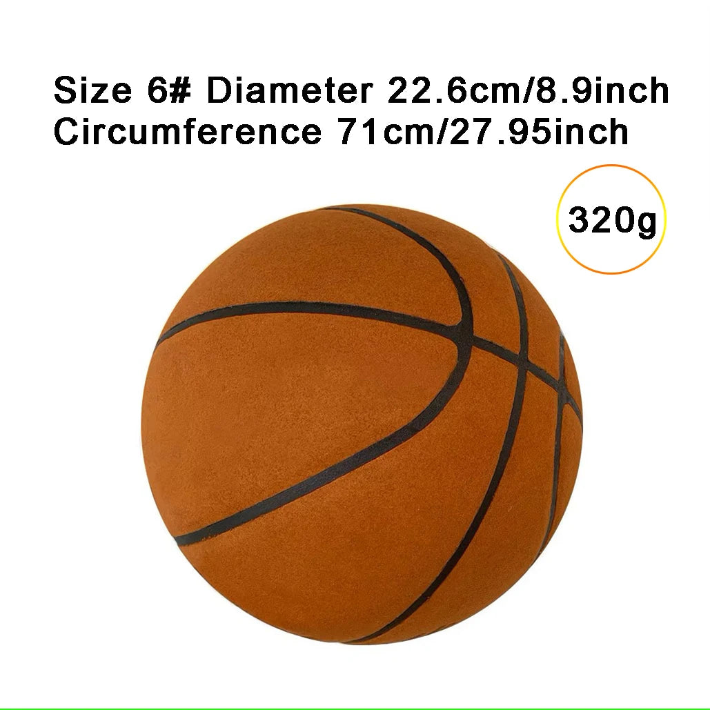 Silent Basketball Size 7#(29.5")6#/5# Dribbling Indoor Grooved Airless Foam Basketball Quiet Dribbling Training Silent Ball Hoop