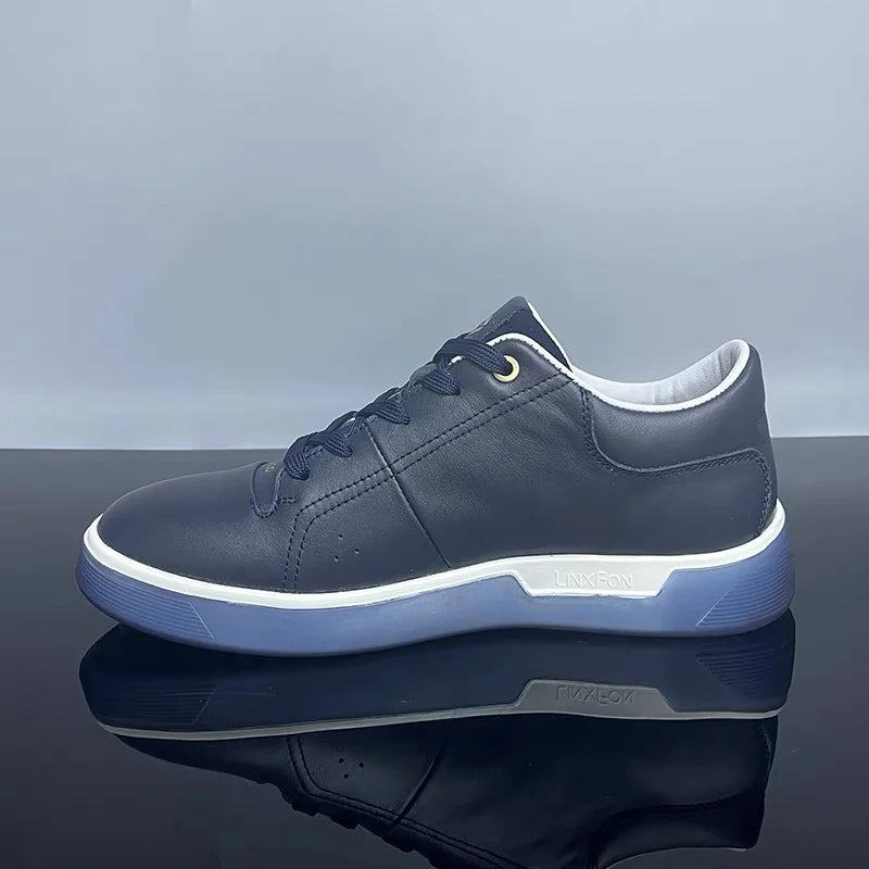Fashion Genuine Leather Men Sneakers Breathable Comfort Classic Casual Shoes Mens Outdoor Walking Shoes Couple Footwear