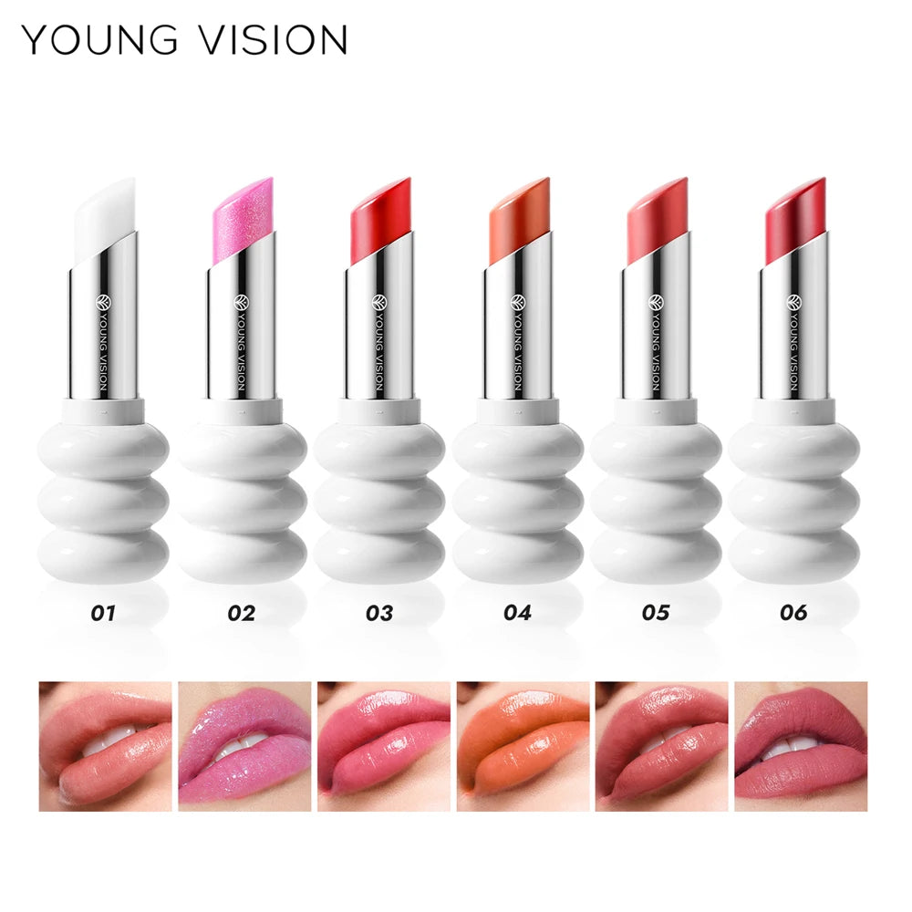 YOUNG VISION 6 Colors Fine Shimmer Nourishing Light Lipstick Long Lasting Colors Easy to Apply Lip Moisturizing Lipstick