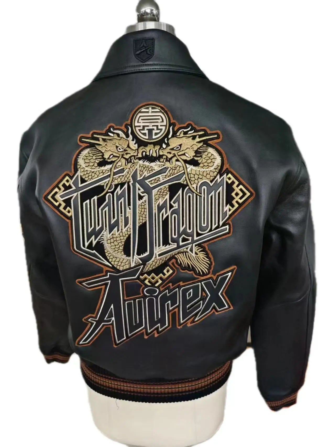 AVIREX High Quality Genuine Sheepskin Coat Men's US Size Classic Varsity Jacket Natural Leather Flight Suit Lapel Outerwear tops