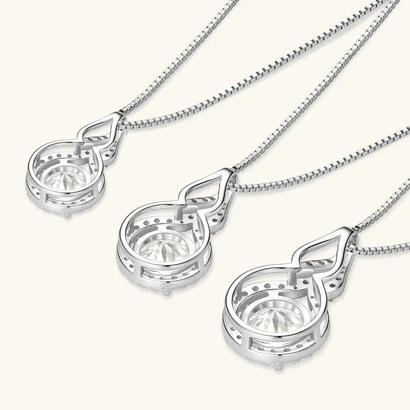 Lnngy Test GRA Passed 1ct/2ct/3ct Moissanite Necklace 925 Sterling Silver Gourd Shaped Pendant Necklaces For Women 2025 Jewelry
