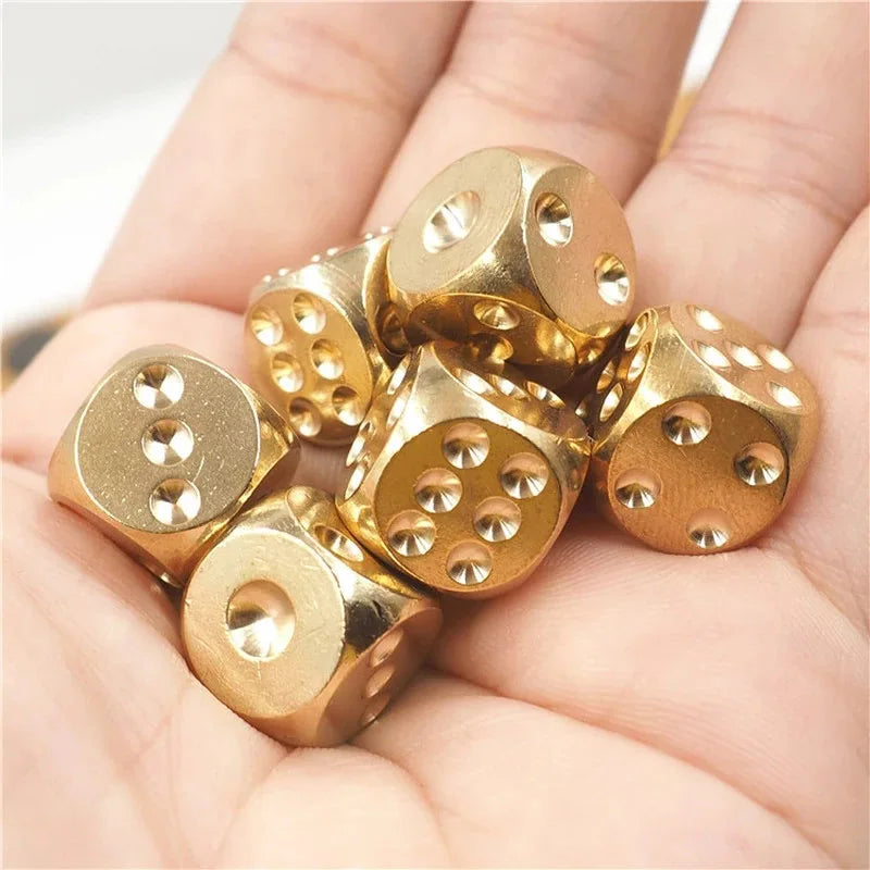 2PCS Pure Copper Dice Funny Party Bar KTV Chess And Card Games Stress Relief Toys For Anxiety Juegos De Mesa Divertidos