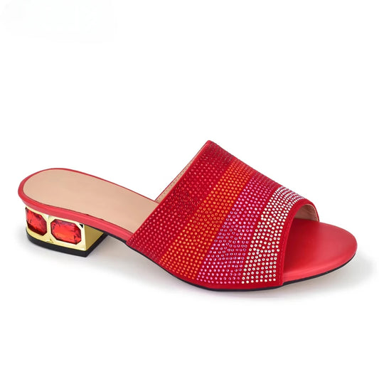 2025 New Classic Design Sandals Italian Style Lady Shoes Low Heel Summer Mules Comfy Sandals Wedding Shoes Bride Party Pumps