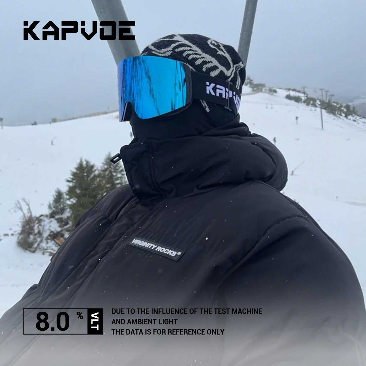 KAPVOE Winter Outdoor Ski Goggles Double Magnet Adsorpt Layers UV400 Anti-fog Coatings Snowmobile Snowboard Skiing Men Women