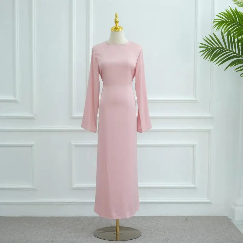 Elegant Women Abaya 2Pcs Print Cardigan Solid Color Inner Dress Set Female With Belt Kaftan Party Dress Player Clothing