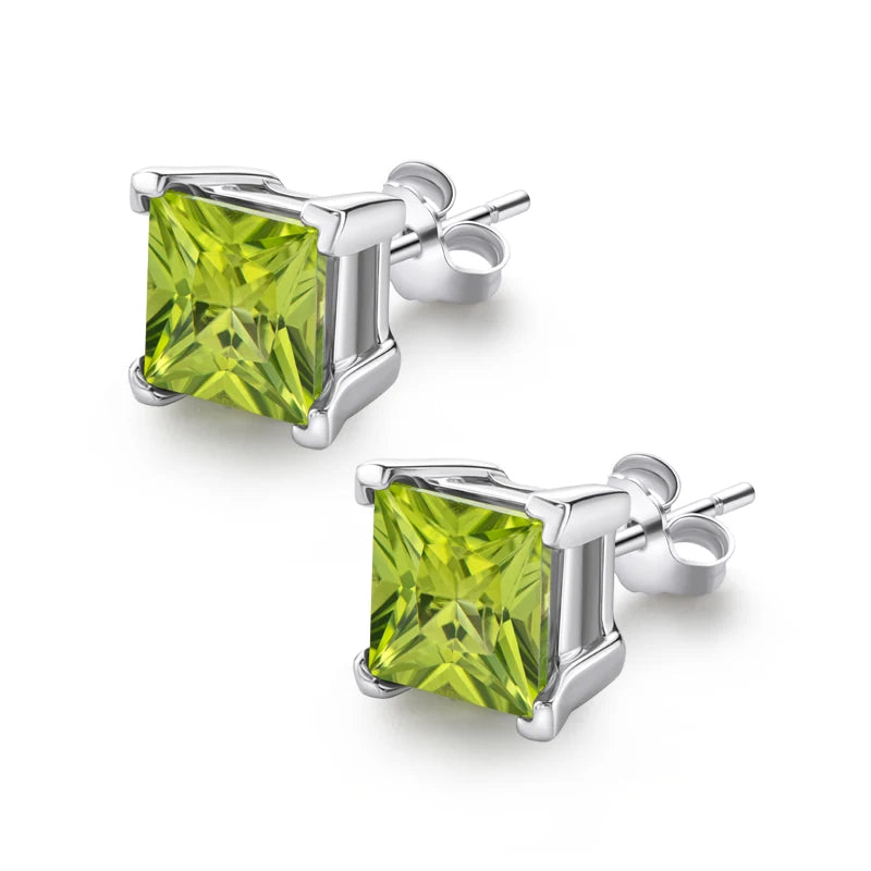 Lnngy Natural Colorful Gemstones Stud Earring for Women pendientes plata 925 Sterling Silver Earrings Daily Jewelry Gift
