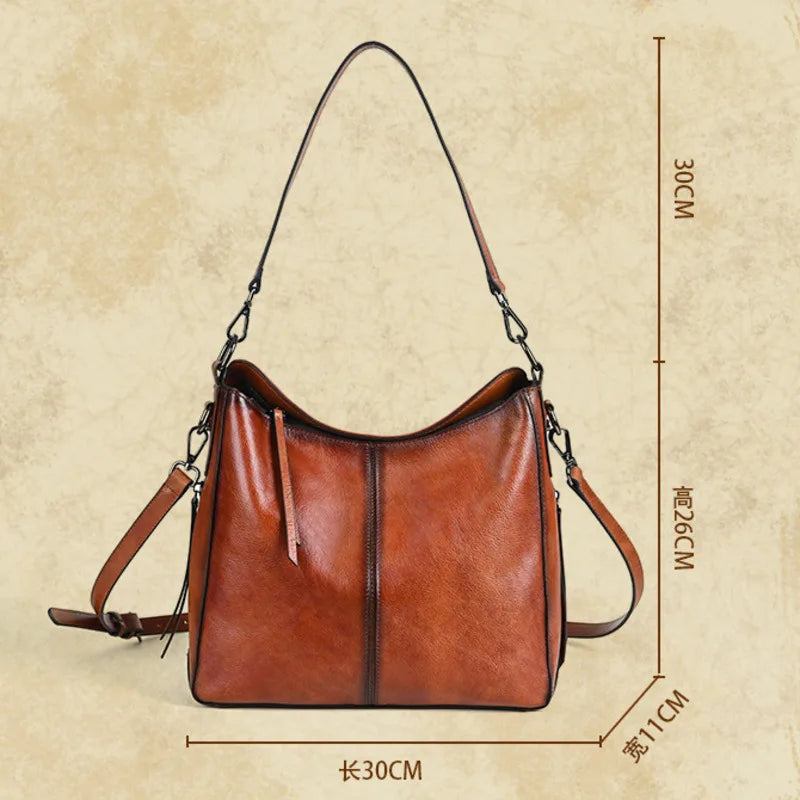 MOTAORA Vintage Cowhide Woman Shoulder Bag For Women's Luxury Large Capacity Handbag Soft Genuine Leather Crossbody Bags New