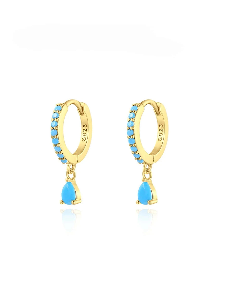 GRA 18K Gold Zircon Water Droplets Hoop Earrings for Women Real 925 Sterling Silver Original High Quality Party Fine Jewelry