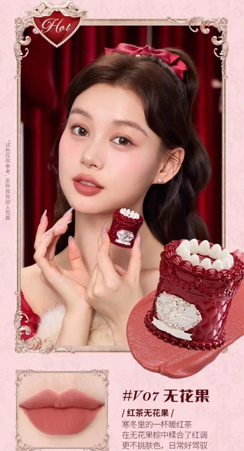 Flowerknows Strawberry Cupid Lipstick Cake Matte Velvet Lipgloss Lip Mud Makeup Korean Flower Know Lip Cream For Girls&Women