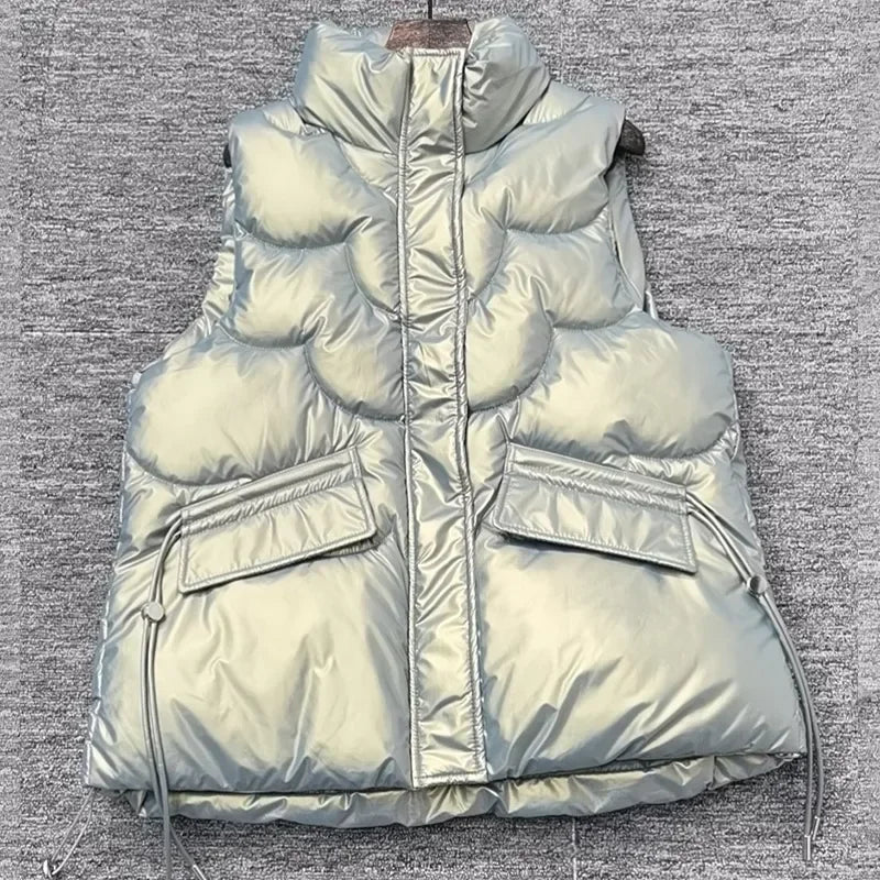2023 New Down Cotton Vest for Women Autumn Winter Lightweight Vest Casual Loose Jackets Coats Women Fashion Sleeveless Parkas