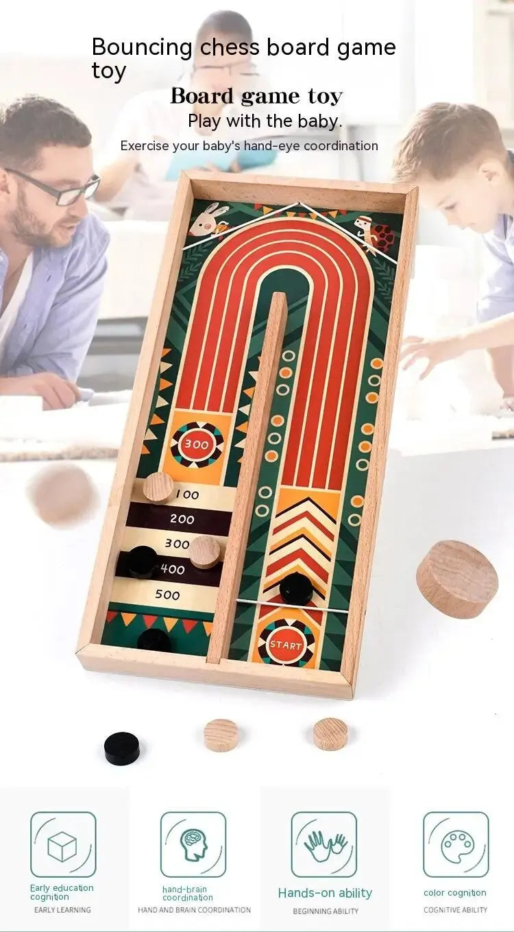 Two Person Battle Wooden Bounce Chess Table Bounce Children'S Gift Fun Parent-Child Interactive Game Christmas Present
