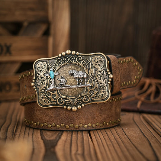 Vintage and fashion collision! PU leather alloy buckle waistband, for both men and women, to create a personalized western style