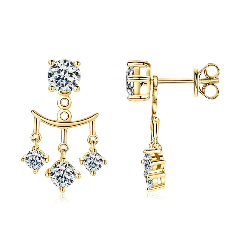 Lnngy Certified GRA 5mm 0.5ct Moissanite Earrings For Women 925 Sterling Silver Stud Earring Sparkling Korean Wedding Jewelry