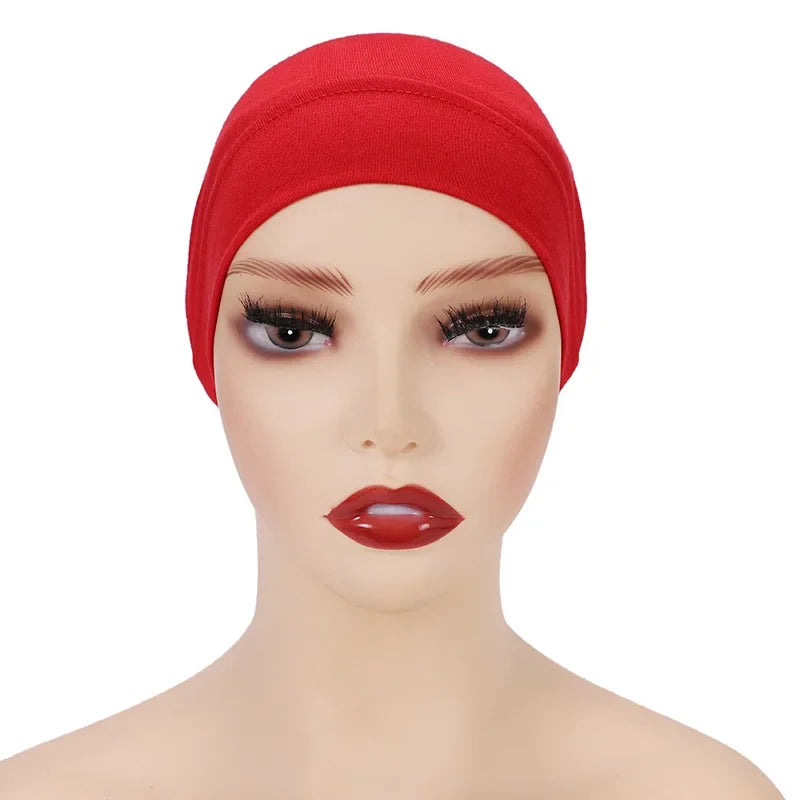 Cotton Muslim Underscarf Inner Tube Cap Islamic Eid Prayer Hijab Bottom Hat Headwear Arab  Women Wrap Headscarf Turban