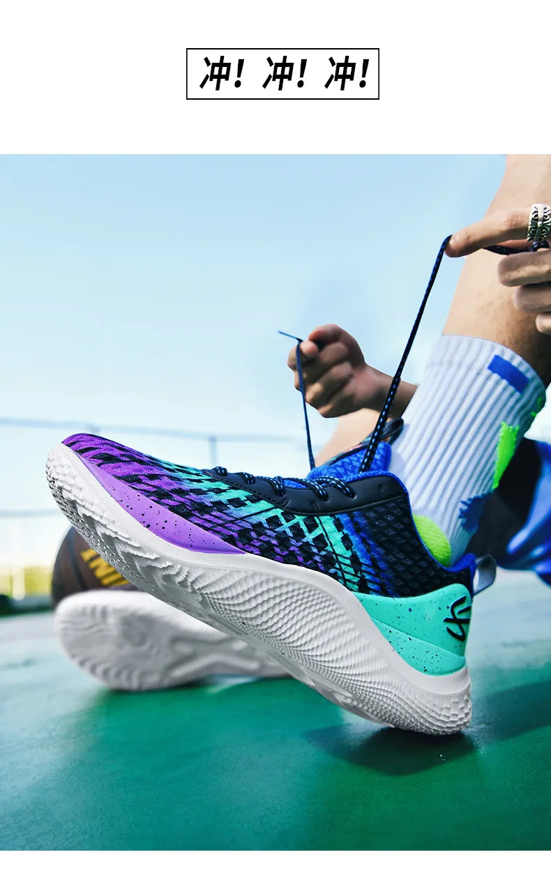 Summer New Men's Casual Shoes Breathable Comfortable Running Large Size Basketball Shoes Fashionable Versatile Couple Shoes