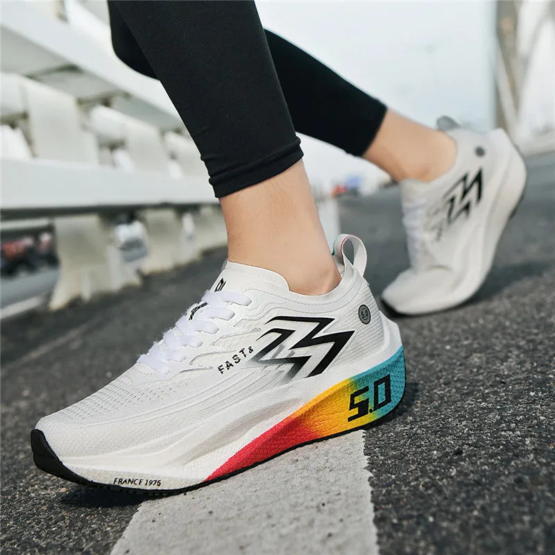 Men's Sports Shoes Cushioning Non-Slip Flat Wear Resistant Sneakers Mesh Breathable Platform Soft Running Shoes for Man