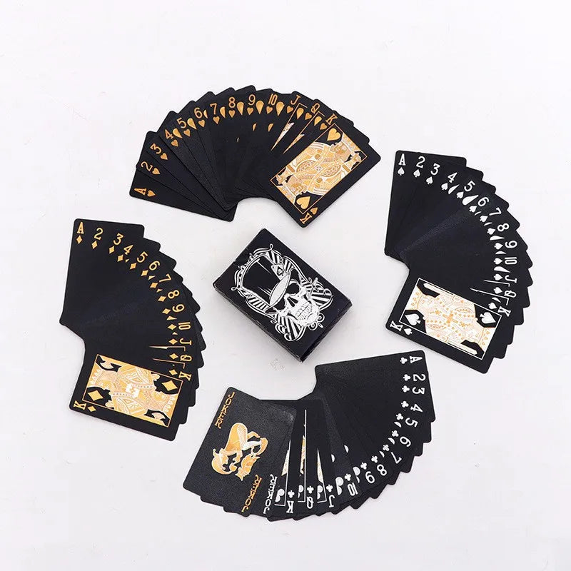Black Golden Silver Skull Playing Card Game Card Group Waterproof Poker Suit Magic Dmagic Package Board Game Gift Collection