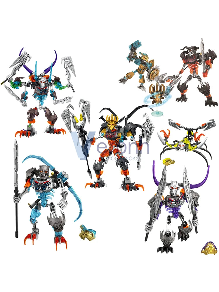 Bionicle Warriors Skull Action Figures Collection Building Blocks Umarak Uxar Mask Master Storm Beast Anime Bricks Toy Kid Gifts
