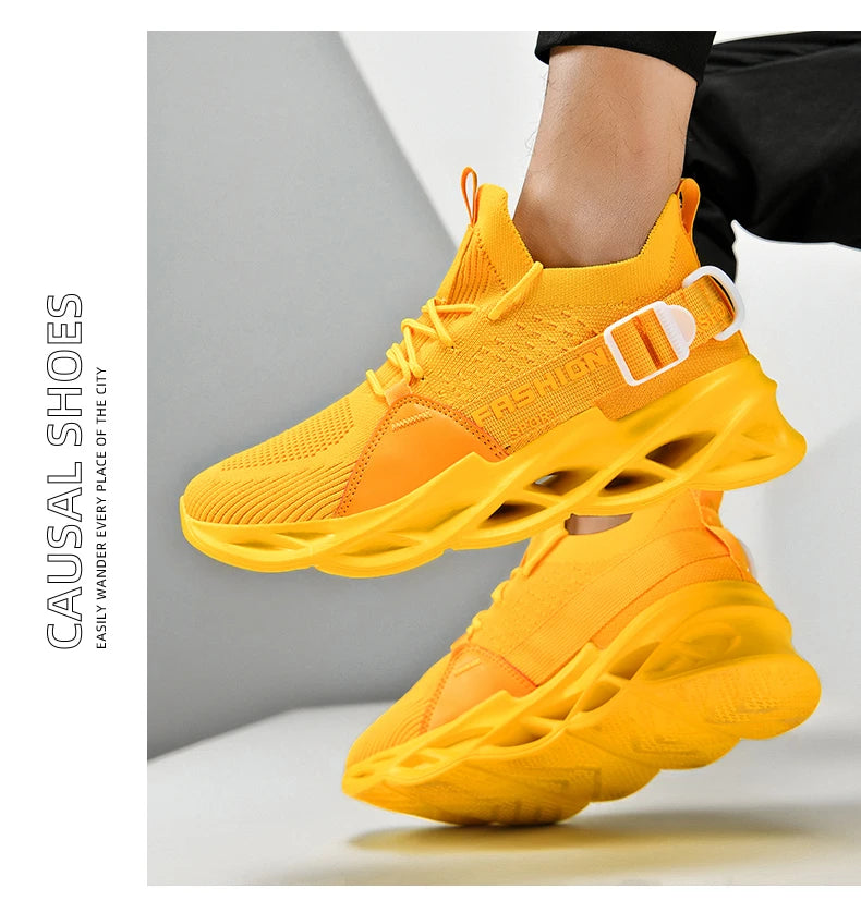 Sneakers Men Mesh Breathable Casual Men Shoes Unisex Light Soft Thick Sole Hole Couple Shoes Athletic Sneakers Women Shoes