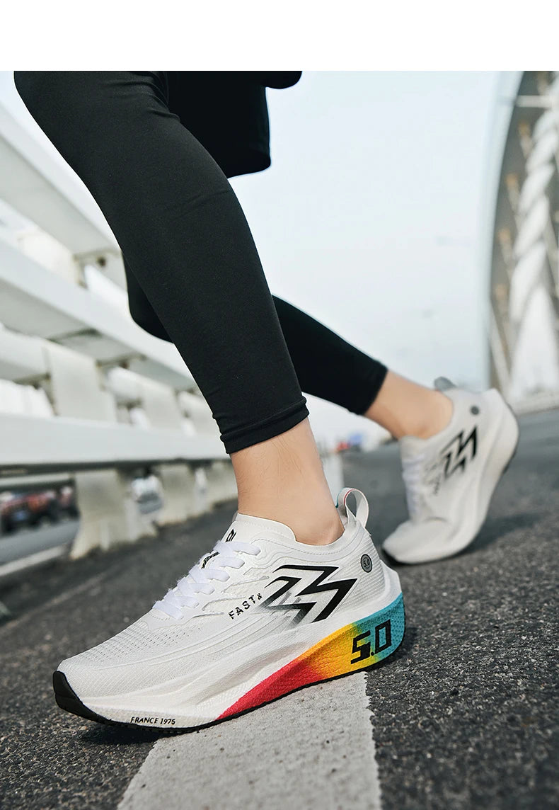 Men's Sports Shoes Cushioning Non-Slip Flat Wear Resistant Sneakers Mesh Breathable Platform Soft Running Shoes for Man