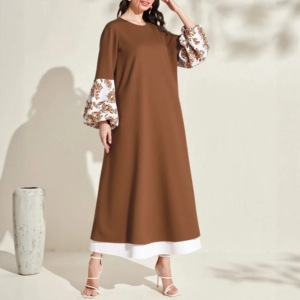 Rafiah Women's Dresses Summer Elegant Decent Fashion 2025 Solid Color
Long Sleeve Round-Neck A Line Casual Long Dress