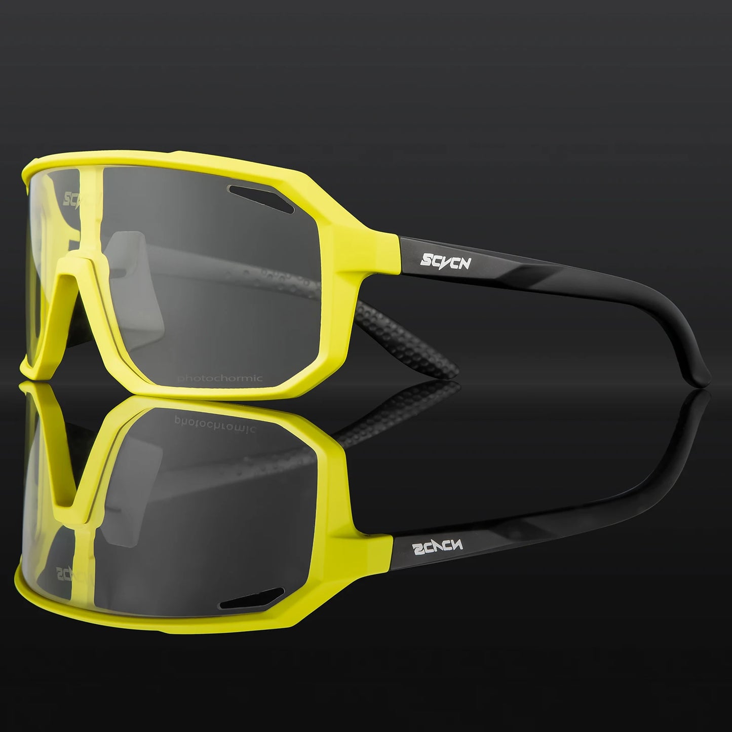 SCVCN Men Bike Photochromic Glasses Cycling Sunglasses for Women Sports Running MTB Biking Eyewear Road Mountain Bicycle Goggle