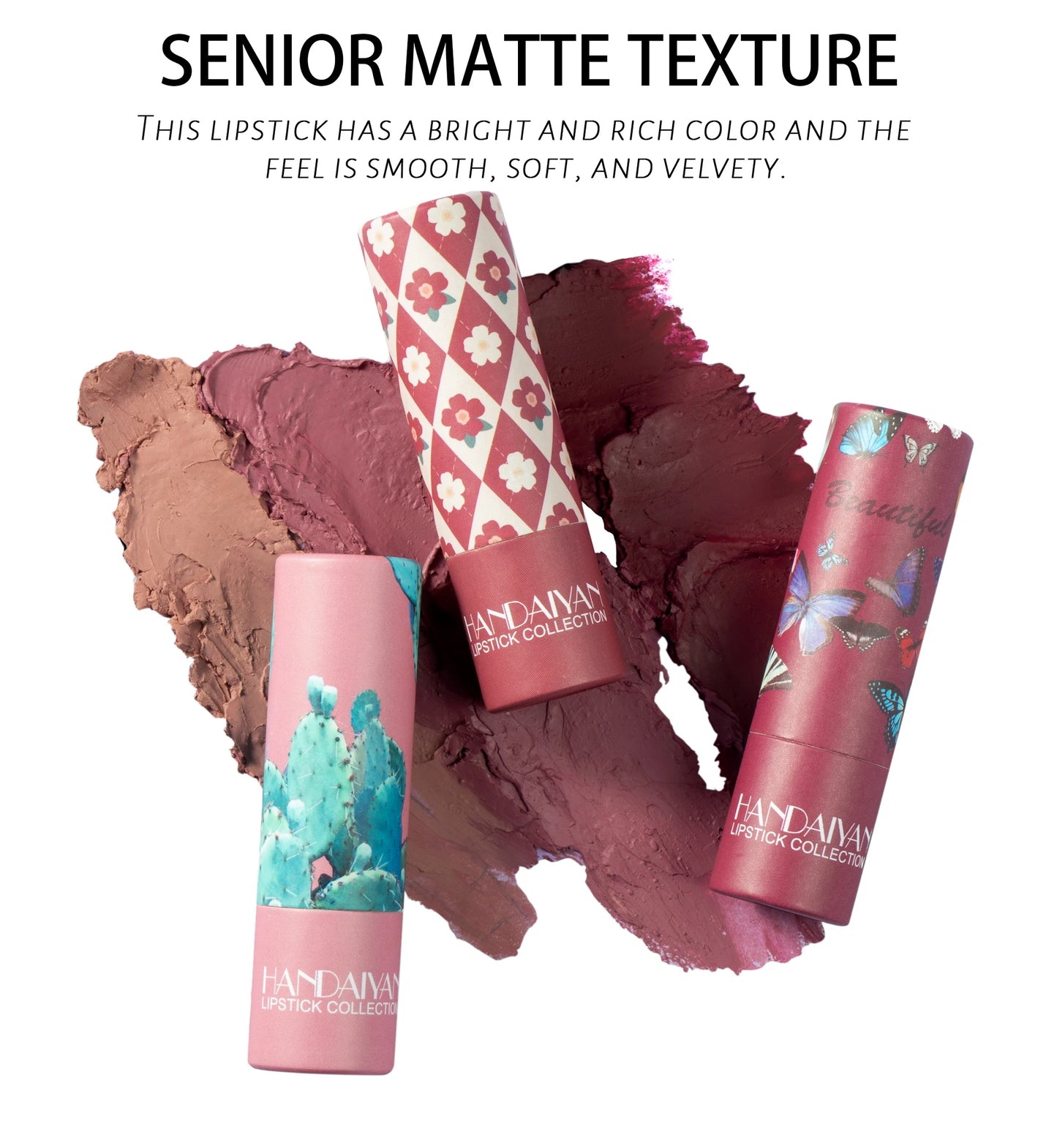 HANDAIYAN velvet texture and is not easy to fade. Naked color lipstick, matte paper tube lipstick