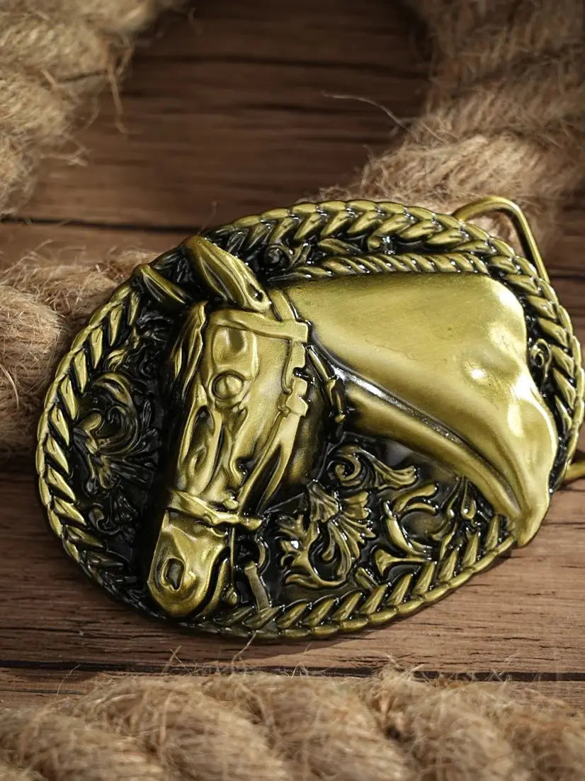 Western Belt Buckle Initial Vintage-Cowboy Rodeo Silver Large Belt Buckle for Men Women