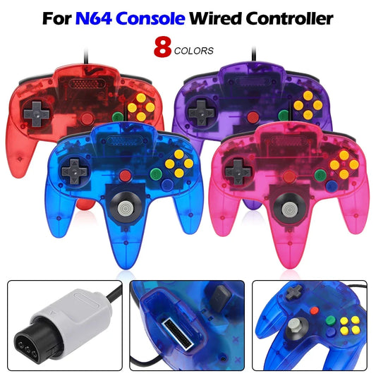 8 Colors For N64 Controller Classic Wired Remote Control Gamepad Gaming Joystick Retro Video Game System For N64 Console Joypads